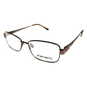 Europa Elements EL208 Brown Metal Square Eyeglasses Frame 53-16 135 New